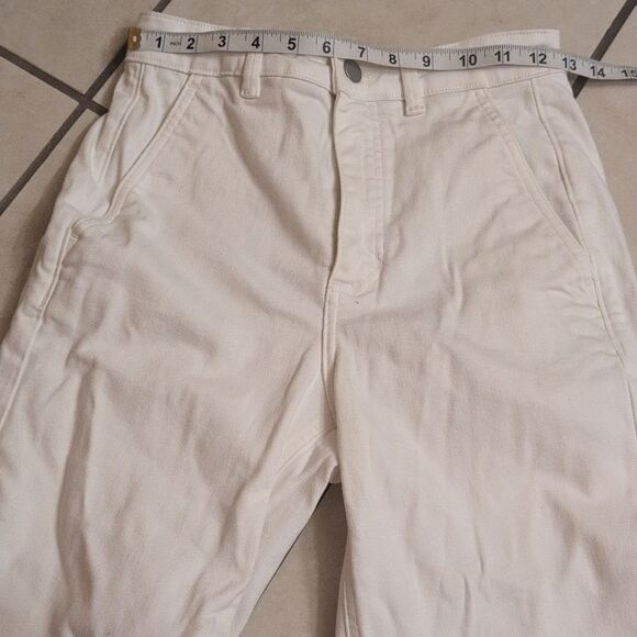 Everlane Cropped Wide Leg Short Jean White Pants Size 2S - Picture 7 of 9